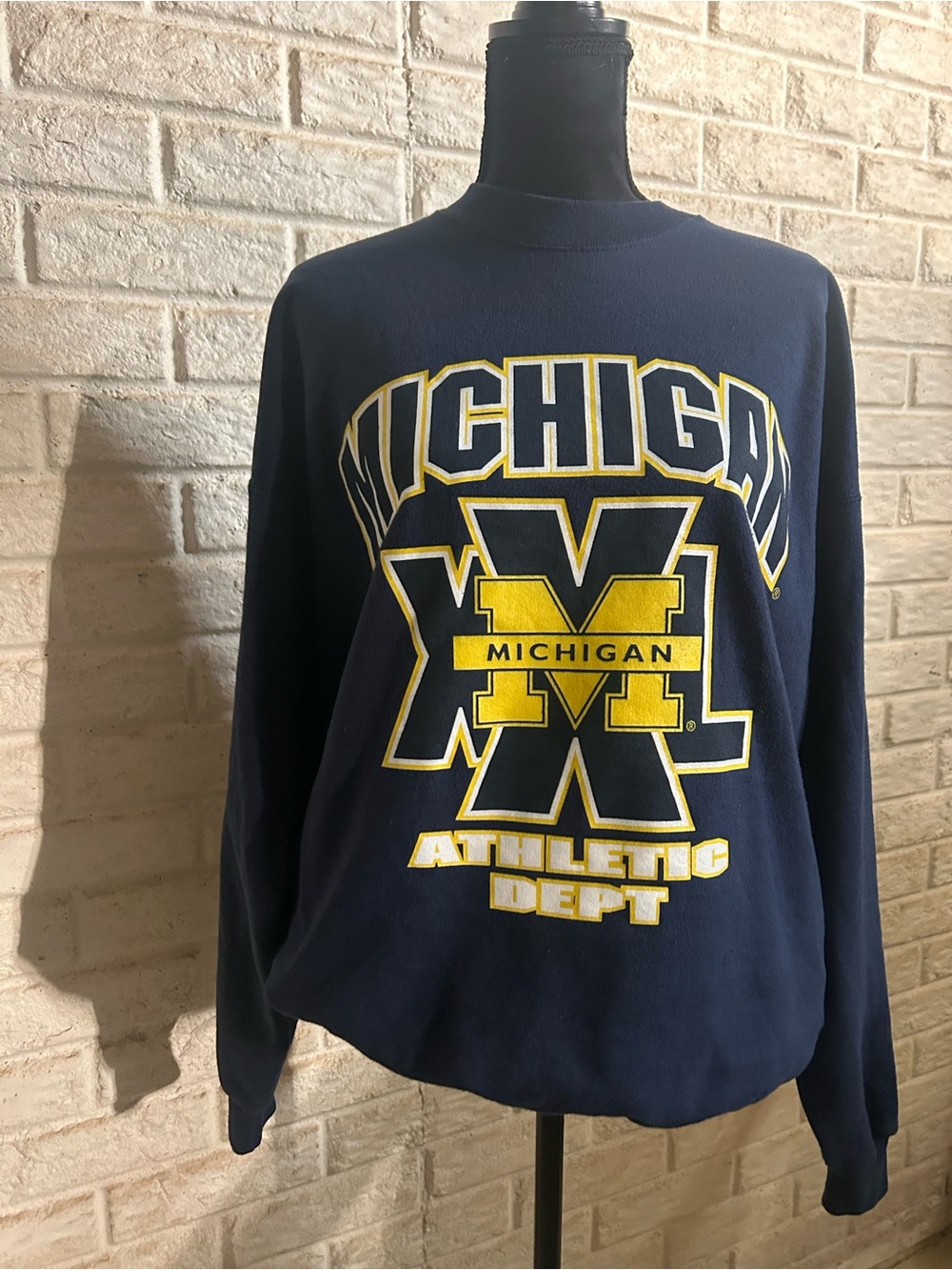 Hanes Navy Crewneck Sweatshirt with Yellow Graphic
